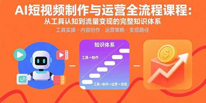 （15863期）AI短视频制作与运营全流程课程：从工具认知到流量变现的完整知识体系-大伟资源网