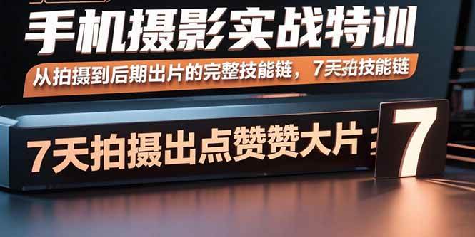 （15949期）手机摄影实战特训，从拍摄到后期出片的完整技能链，7天拍出点赞大片-大伟资源网