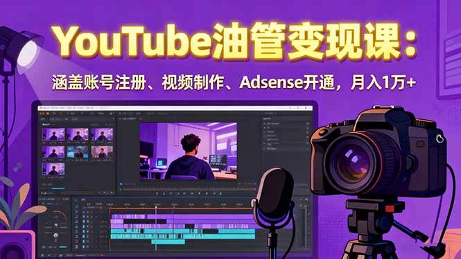（15987期）2025YouTube油管变现课：涵盖账号注册、视频制作、Adsense开通，月入1万+-大伟资源网
