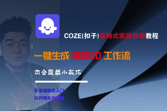 COZE(扣子)保姆式实操拆解教程，一键生成裸眼3D工作流，内合隐藏小技巧-大伟资源网