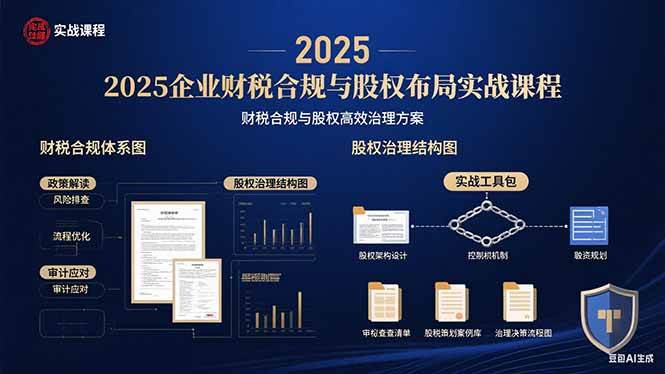 （15802期）2025企业财税合规与股权布局的实战课程：财税合规与股权高效治理方案-大伟资源网