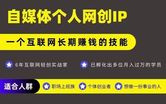 网创类公众号项目，自媒体个人网创IP，强IP强变现，操作一辈子-大伟资源网