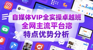 自媒体VIP全实操卓越班，全网主流平台特点优势分析-大伟资源网