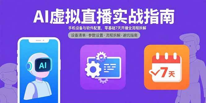 （15835期）AI虚拟直播实战指南，手机设备与软件配置，零基础7天开播全流程拆解-大伟资源网