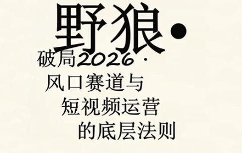 野狼团队·多平台实操运营课，覆盖AI口播、服装、好物、漫剪等热门玩法(更新4月)-大伟资源网