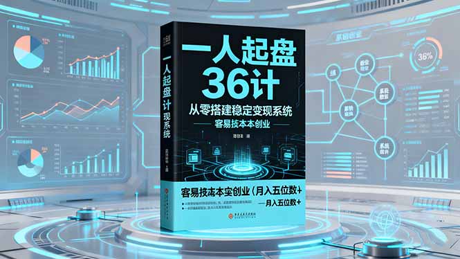 一人起盘36计：从零搭建稳定变现系统，实现低成本创业，月入五位数+-大伟资源网