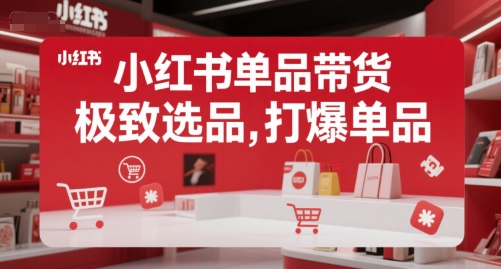 小红书单品带货，极致选品，打爆单品-大伟资源网