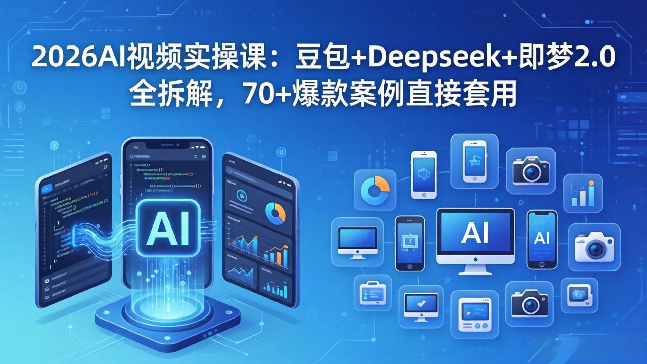 2026AI视频实操课：豆包+Deepseek+即梦2.0全拆解，70+爆款案例直接套用-大伟资源网