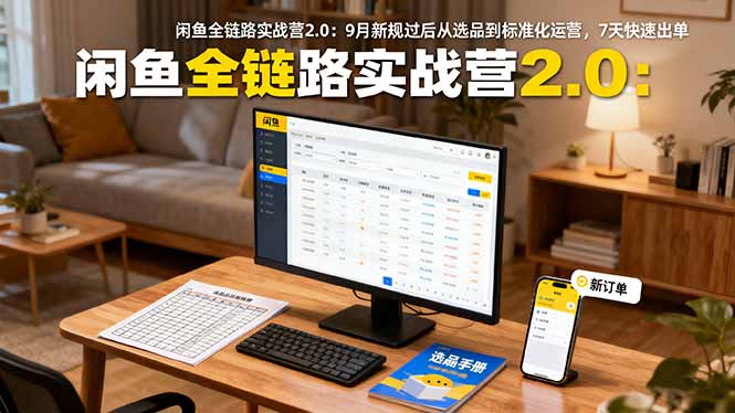 闲鱼全链路实战营2.0：9月新规过后从选品到标准化运营，7天快速出单-大伟资源网