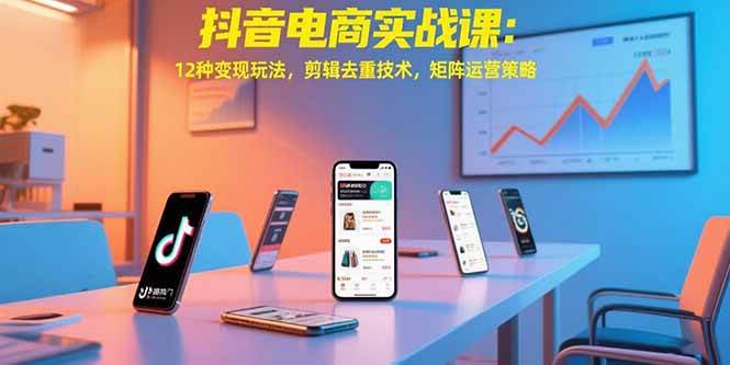 （15478期）抖音电商实战课：12种变现玩法，剪辑去重技术，矩阵运营策略-大伟资源网