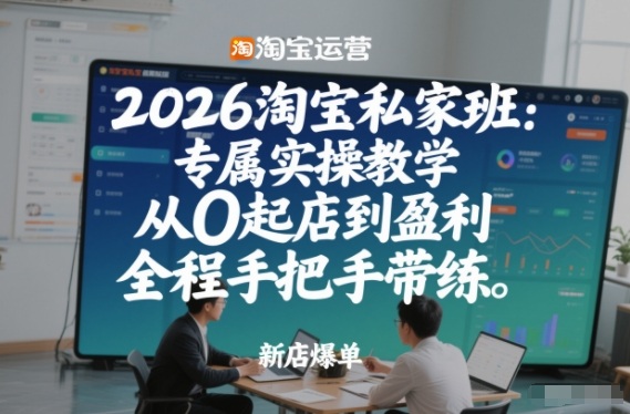 2026淘宝私家班：专属实操教学，从0起店到盈利，全程手把手带练(更新26年2月)-大伟资源网