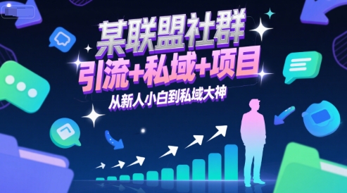 某联盟社群，引流+私域+项目，从新人小白到私域大神-大伟资源网