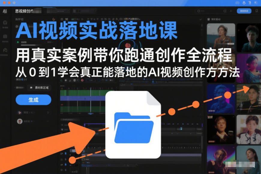 AI视频实战落地课，用真实案例带你跑通创作全流程，从0到1学会真正能落地的AI视频创作方法-大伟资源网