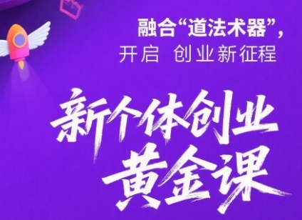 新个体创业黄金课：道法术器四维抢占2025红利-大伟资源网
