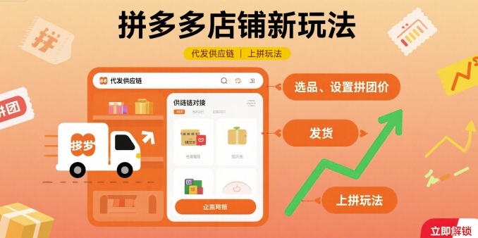 拼多多店铺新玩法，代发供应链上拼玩法-大伟资源网