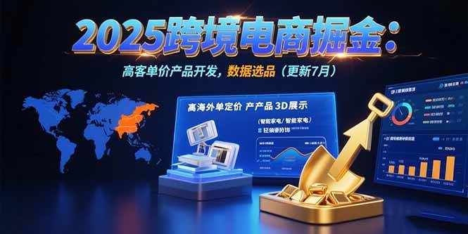 （15512期）2025跨境电商掘金：蓝海市场定位，高客单价产品开发，数据选品(更新7月)-大伟资源网