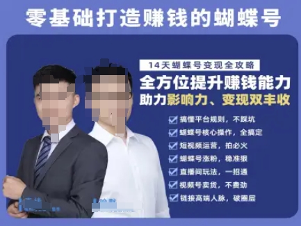 蝴蝶号专栏-视频号运营教程，零基础打造挣钱的蝴蝶号，14天蝴蝶号变现全攻略-大伟资源网