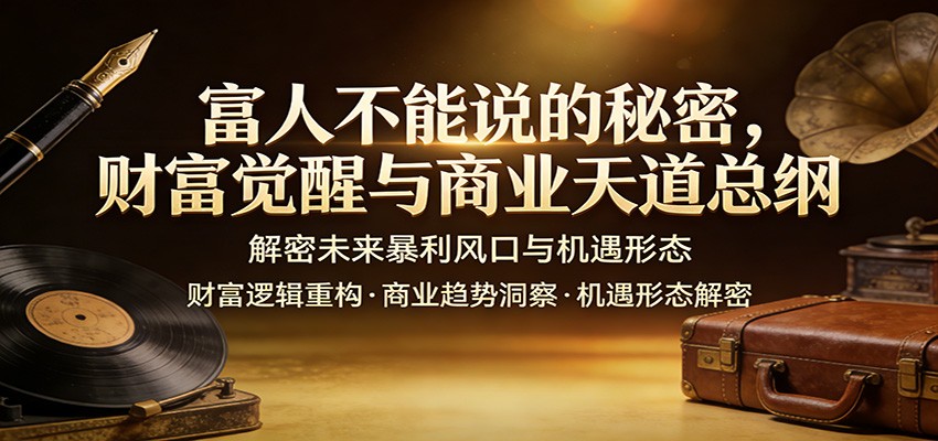 富人不能说的秘密，财富觉醒与商业天道总纲，解密未来暴利风口与机遇形态-大伟资源网