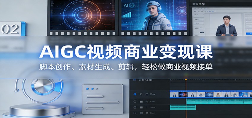 AIGC视频商业变现课：脚本创作、素材生成、剪辑，轻松做商业视频接单-大伟资源网