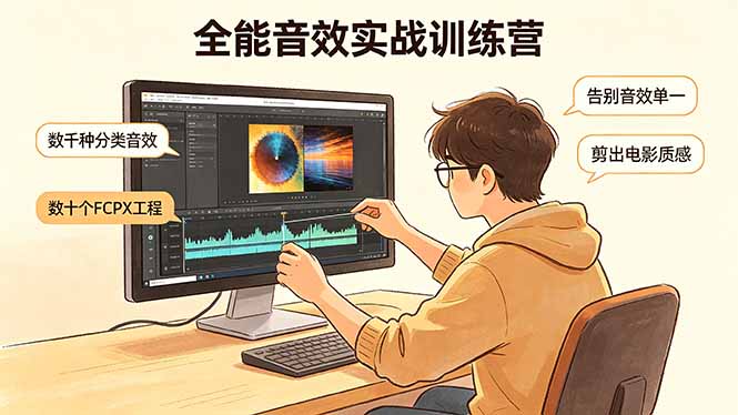 全能音效实战训练营：数千种分类音效+数十个FCPX工程，告别音效单一，剪出电影质感-大伟资源网