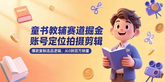 （15326期）童书教辅赛道掘金，账号定位拍摄剪辑，爆款复制选品逻辑，从0到百万销量-大伟资源网