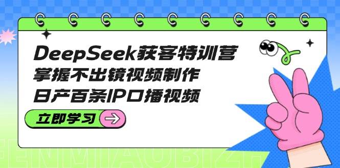 DeepSeek获客特训营：掌握不出镜视频制作，日产百条IP口播视频-大伟资源网