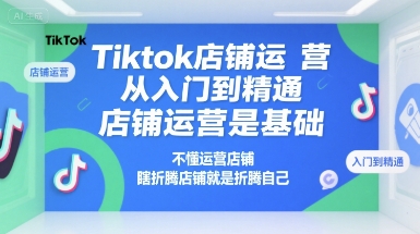 Tiktok店铺运营从入门到精通，店铺运营是基础，不懂运营店铺，瞎折腾店铺就是折腾自己-大伟资源网
