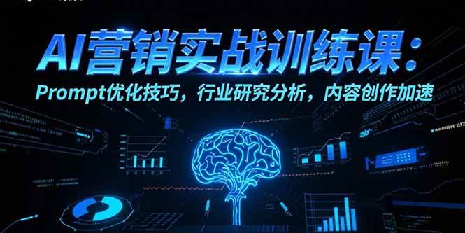 （15465期）AI营销实战训练课：Prompt优化技巧，行业研究分析，内容创作加速-大伟资源网