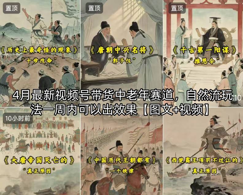 4月最新视频号带货中老年赛道，自然流玩法一周内可以出效果【图文+视频】-大伟资源网