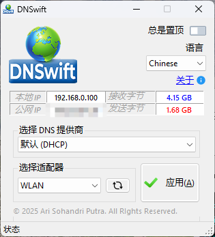 DNS切换工具DNSwift v1.1中文版-大伟资源网