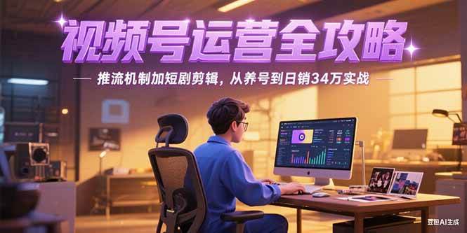 （15217期）2025视频号运营全攻略，推流机制加短剧剪辑，从养号到日销34万实战-大伟资源网