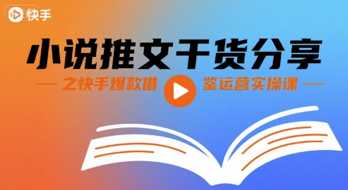 小说推文干货分享之快手爆款借鉴运营实操课-大伟资源网