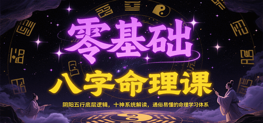 零基础八字命理课：阴阳五行底层逻辑，十神系统解读，通俗易懂的命理学习体系-大伟资源网