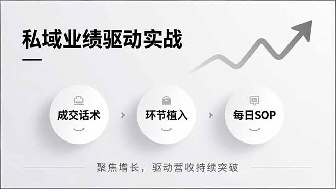 私域业绩驱动实战，成交话术、环节植入、每日SOP，聚焦增长，驱动营收持续突破-大伟资源网