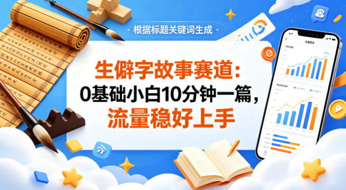 公众号流量主——生僻字故事赛道，流量稳，好上手，0基础小白也能10分钟一篇-大伟资源网