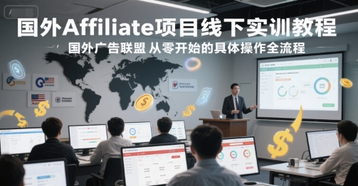 国外Affiliate项目线下实训教程，国外广告联盟从零开始的具体操作全流程-大伟资源网