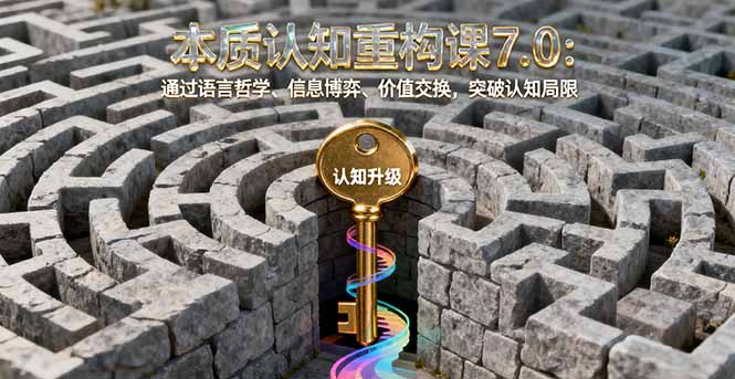 本质认知重构课7.0：通过语言哲学、信息博弈、价值交换，突破认知局限-大伟资源网