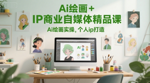Ai绘画+IP商业自媒体精品课，Ai绘画实操，个人ip打造-大伟资源网