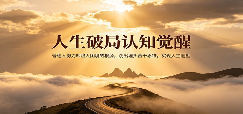 人生破局认知觉醒，普通人努力却陷入困境的根源，跳出埋头苦干思维，实现人生翻盘-大伟资源网