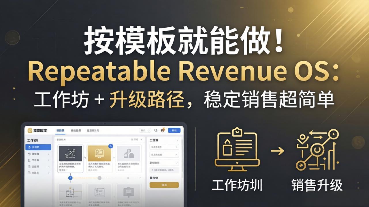 按模板就能做！Repeatable Revenue OS：工作坊 + 升级路径，稳定销售超简单-大伟资源网