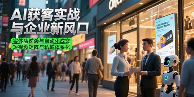 （15348期）AI获客实战与企业新风口，实体店逆袭与自动化成交 短视频矩阵与私域体系化-大伟资源网