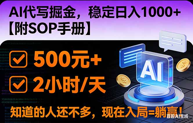 2026风口项目,AI代写掘金，稳定日入1000+，掌握核心技能【附SOP手册】-大伟资源网