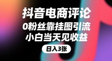 抖音电商评论，0粉丝靠挂图引流，被动挣抖音搜索佣金，小白当天见收益，还能躺挣下级评论增量收益-大伟资源网