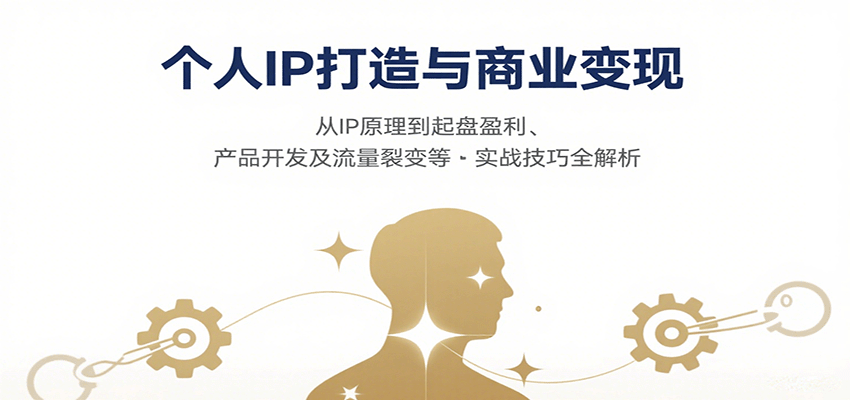 个人IP打造与商业变现，从IP原理到起盘盈利、产品开发及流量裂变等实战技巧全解析-大伟资源网