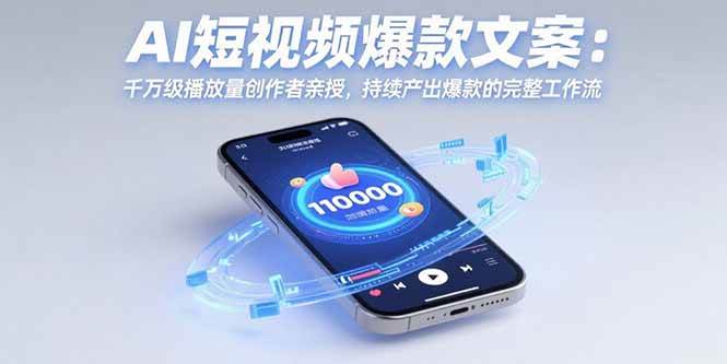 （15569期）AI短视频爆款文案：千万级播放量创作者亲授，持续产出爆款的完整工作流-大伟资源网