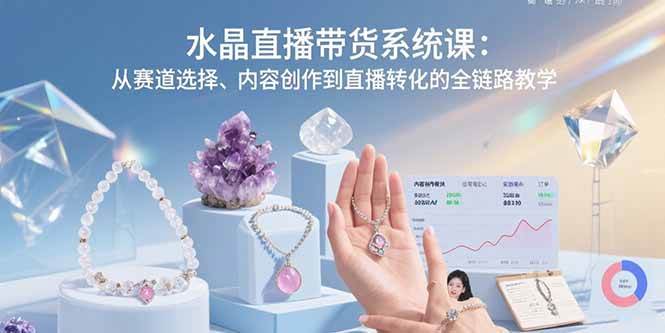（15721期）水晶直播带货系统课：从赛道选择、内容创作到直播转化的全链路教学-大伟资源网