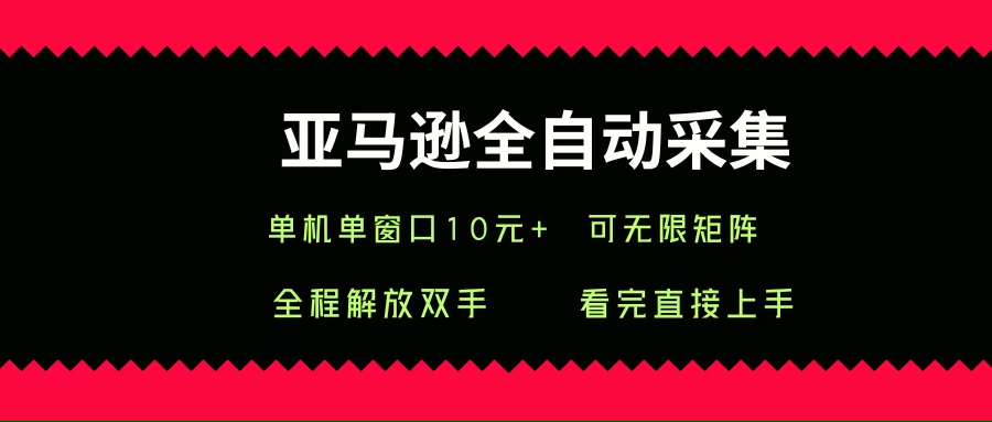 （15704期）亚马逊全自动采集，单机单窗口一天10+，可无限矩阵去做-大伟资源网