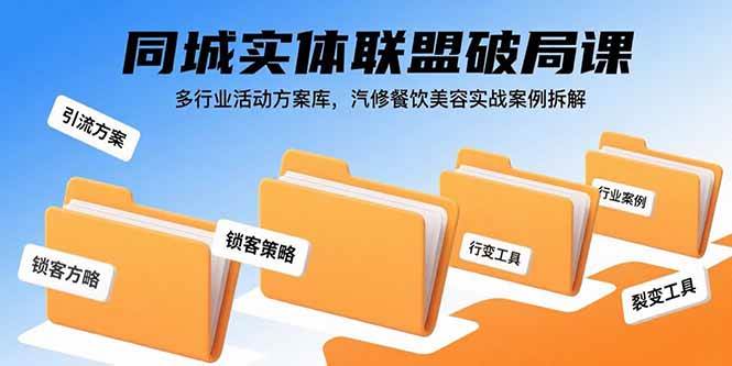 （15833期）同城实体联盟破局课，多行业活动方案库，汽修餐饮美容实战案例拆解-大伟资源网