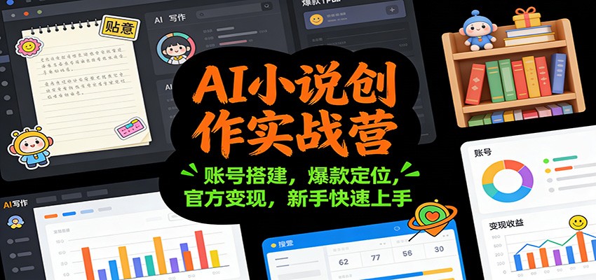 AI小说创作实战营：账号搭建，爆款定位，官方变现，新手快速上手-大伟资源网