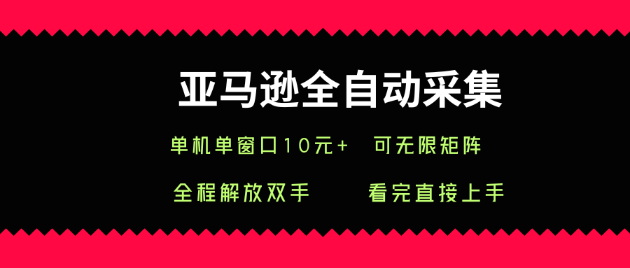 亚马逊全自动采集，单机单窗口一天10+，可无限矩阵去做【揭秘】-大伟资源网